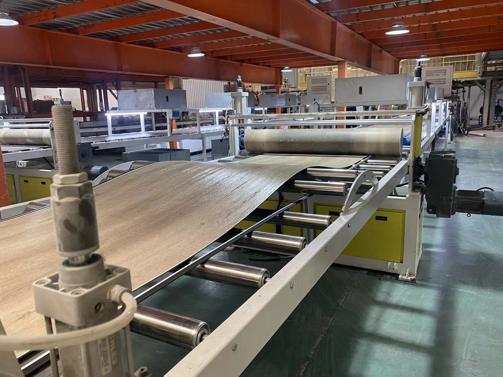 SPC flooring sheet processing line